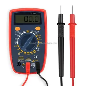 DT33D Multimeter Handbuch mit Hintergrund beleuchtung Rechteck wellen ausgang Digitales Ampere meter auf Lager Mini Size DT33D