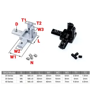 1515 Openbuilds Connecteur de support d'angle d'extrémité à 3 voies pour profilé d'extrusion d'aluminium 2020 3030 4040 Series V Slot avec vis - Product Image 2