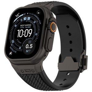Correa de Reloj de Silicona Transpirable de Lujo para <span class=keywords><strong>Hombre</strong></span> con Hebilla Plegable y Estilo Deportivo, Compatible con <span class=keywords><strong>Apple</strong></span> <span class=keywords><strong>Watch</strong></span> <span class=keywords><strong>Series</strong></span> - Product Image 1