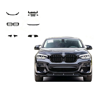Kit Carrozzeria per <span class=keywords><strong>BMW</strong></span> <span class=keywords><strong>X4</strong></span> G02 Upgrade Black Knight: Labbro Anteriore, Diffusore, Minigonne Laterali, Griglia, Sistema di Scarico, Paraurti - Product Image 1