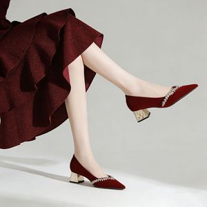 Sandales à <span class=keywords><strong>talon</strong></span> épais pour femmes, chaussures élégantes à bride cheville, escarpins en cuir à <span class=keywords><strong>talon</strong></span> haut pour femmes - Product Image 3