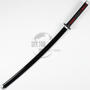 Black Demon Slayer Cosplay <span class=keywords><strong>Tanjiro</strong></span> accessoires d'arme léger anime japonais jouet <span class=keywords><strong>épée</strong></span>s avec gaine - Product Image 1