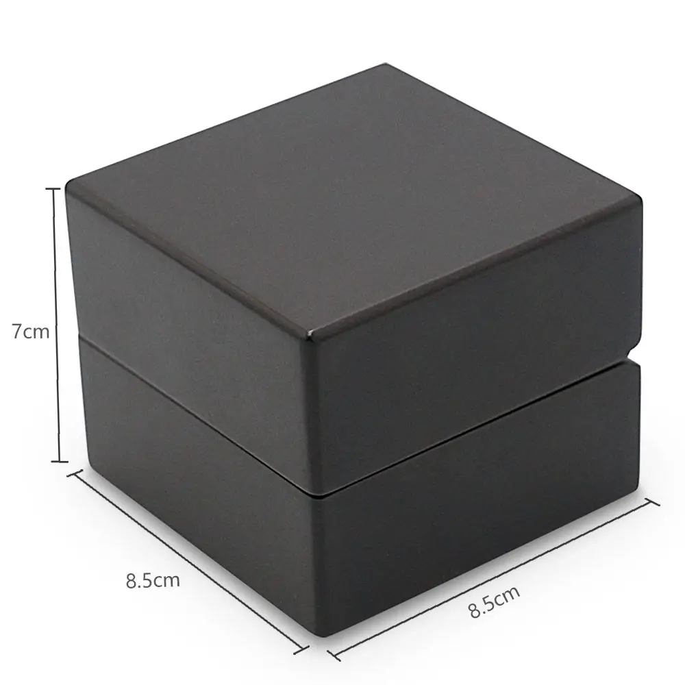 Ring Box Custom Logo Elegant Luxury Black Color Wood Jewelry Box Ring Box