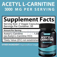 Cápsulas de Acetil L-Carnitina Halal OEM, 60 Cápsulas, Quemagrasas, Suplementos Adelgazantes, Producto Adelgazante, Píldoras de 3000 mg de Acetil L-Carnitina