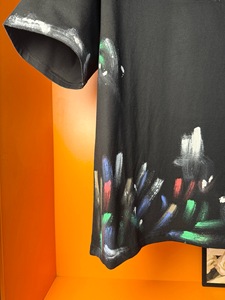 Original quality 100% cotton fashion casual graffiti splatter hip-hop Belen ciaga short-sleeved T-<b>shirt</b> for men - Product Image 4