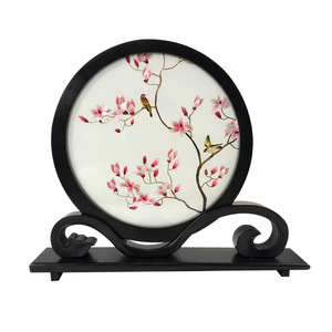Biombo decorativo de doble cara con bordado de Suzhou, hecho a mano, para sala de estar o dormitorio - Product Image 4