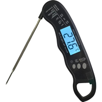 Termometer Daging Digital Bacaan Instan Plastik Tahan Air Layar LCD Bertenaga Baterai Akurasi 0.2 untuk Oven BBQ Grill Dapur