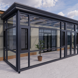 Solárium de Aluminio Personalizable <span class=keywords><strong>con</strong></span> Techo Plano, Vidrio Templado y Moldura Poligonal, Independiente para Patio, Precio - Product Image 1