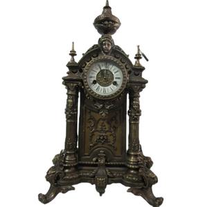Horloge de table/pendule de style antique européen, réveil baroque/victorien, à mécanisme à goupilles, livraison en 15 jours - Product Image 1
