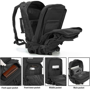 Sac à dos de randonnée unisexe personnalisé, camouflage multicolore, pour la montagne, avec cadre interne, 36-56L, en polyester Oxford 900D, fermeture éclair et fermoir, imperméable - Product Image 4