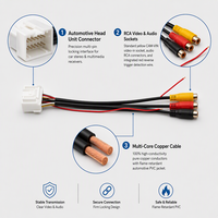 Câble de raccordement automobile personnalisé, adaptateur vidéo audio multi-prises RCA avec fil de déclenchement pour autoradios
