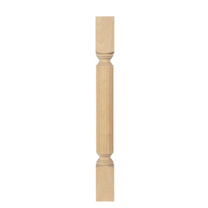 Balaustre de madera maciza Interior 38 ''Rectangular Balaustres de escalera lisos Diseño Pasamanos cónicos Soporte de barroca Madera lisa - Product Image 4