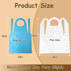 Adult Disposable Aprons, 23.6 x 37.4 Inch Waterproof <b>Plastic</b> Smocks, Unisex PE Disposable Aprons for Cooking, Painting, Picnic - Product Image 4