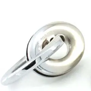 מבריק ניקל צבע כפול טבעת דקורטיבי חריר תיק התאמת מתכת טבעת תיק קישוט תיק