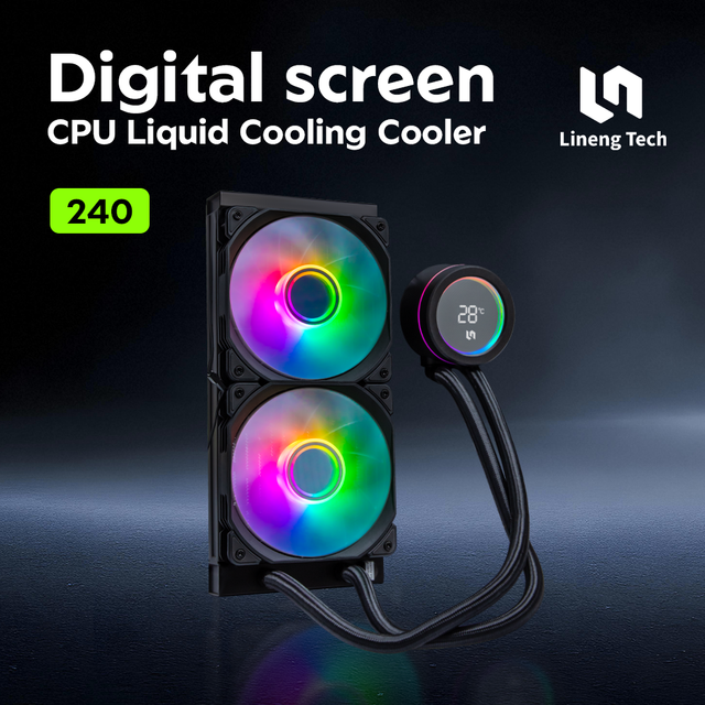 High Performance 240mm ARGB CPU Liquid Cooler with Aluminum Radiator Fluid Bearing for Intel LGA115x for AM4 AM5 Computer Case