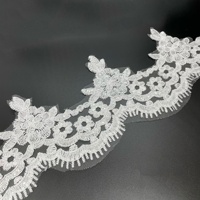 Accessoires vestimentaires Broderie Floral Net Bord Dentelle Garniture Avec Paillettes
