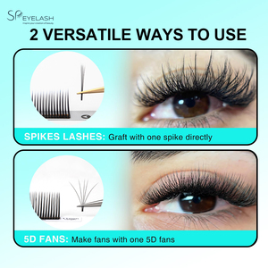 Extensions de cils SP 5D Flower Spikes <span class=keywords><strong>Flora</strong></span> Lashes Noir Mat 0.07 Easy Fan Volume Pré-fait Vente en Gros pour Salons Marque Privée - Product Image 4