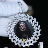 Hip hop — collier médaillon à mémoire de forme, bijoux ronds à sublimation, pour hommes, image personnalisée, 38mm 45mm pendentif photo