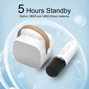 Xách tay máy Karaoke loa không dây với micro không dây nhỏ Máy Karaoke âm nhạc hộp mini Loa hỗ trợ thẻ TF - Product Image 3