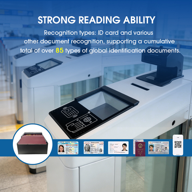 RAKINDA Automatic Full-page Passport Scanner Document Reader ID Card Reader Uses OCR MRZ Recognition Reader