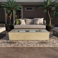 Table de foyer intérieur en béton avec brûleur en acier inoxydable de 72 pouces intelligent intérieur bio alcool éthanol cheminée