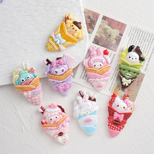 Accesorios de Resina DIY con Forma de Conejito, Cachorro y Gatito Simulando Helado, Adornos de Animales con Parte Trasera Plana para Decorar Fundas de Teléfono - Product Image 2