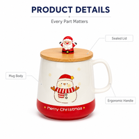 Tasse fantaisie personnalisée Père Noël dessin animé pour souvenir de vacances, vente en gros, livraison rapide, impression sur mesure