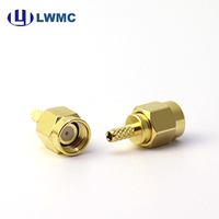 Adaptador Coaxial de Alta Precisión RF SMA Macho Crimp para Cable RG316, Contacto de Latón para Estación Base de Microondas, Fácil Desmontaje