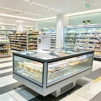 Réfrigérateur vitrine à couvercle en verre entièrement transparent, avec onduleur et prise interchangeable, pour la présentation de poissons, fruits de mer et viandes