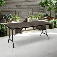 Table pliante noire portable de 6 pieds mobilier d'extérieur pour cour hôpital salle à manger entrepôt salle de sport en plastique