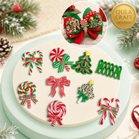 En gros Cabochons en résine, mini embellissements en forme de canne à sucre de Noël, sucette, nœud, arbre pour pinces à cheveux et accessoires de téléphone