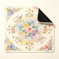 Tapis de Mahjong Lavender Field, motif floral violet, antidérapant, en microfibre, pour 4 joueurs, maison et jardin