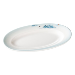 Xiangyuan <b>melamine</b> tableware <b>plates</b>, commercial oval <b>plates</b>, special fish <b>plates</b>, imitation porcelain hotel restaurant dishes, - Product Image 5