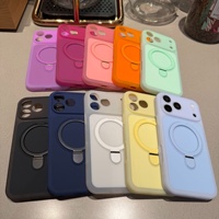 Funda Magnética Esmerilada Colorida al por Mayor con Anillo Soporte para iPhone 17 16 15 Pro Max, Carcasa Antigolpes de PC Tipo Gelatina