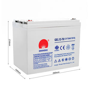 Batería Solar de Ciclo Profundo de Gel de 12V, Sellada, de Larga Duración, <span class=keywords><strong>70AH</strong></span>, Libre de Mantenimiento, de Plomo-Ácido, para Sistemas UPS - Product Image 3