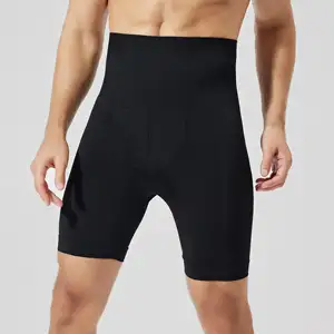 Pantaloncini da Jogging neri bianchi modellanti per uomo vita alta 140D Pantaloncini modellanti per sollevamento fianchi in Nylon pantaloncini da uomo