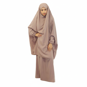 Adolescentes musulmanes Abaya jilbab en voile de tête grande taille en polyester respirant robes pour bébés filles vêtements - Product Image 2