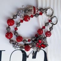 Pendentif Fleur de Luxe en Cristal Pavé, Breloque Florale Dorée en Strass de Haute Qualité pour Sac ou Chaîne de Téléphone