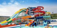 Schüssel förmige Wasser rutsche aus Stahl im Freien mit Splash Pad Kids Play Equipment und Fiberglas Water House für Wohnzwecke