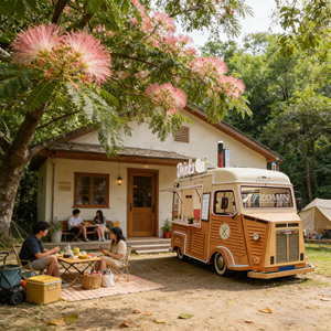 Camion de restauration mobile entièrement équipé, remorque de traiteur pour café expresso en plein air avec système d'eau - Product Image 1