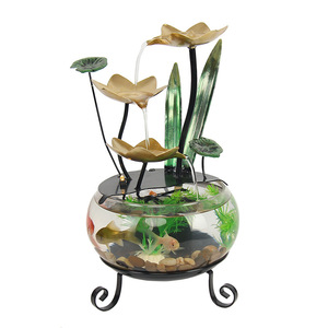 Fuente de agua para acuario con diseño de loto de 19x19x36cm, fuente moderna de escritorio para decoración de sala de estar y entrada. - Product Image 2