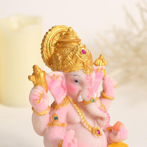 Statues de jardin hindoues traditionnelles indiennes Ganesha, sculptures de dieu éléphant en résine, cadeaux souvenirs religieux de seigneur Ganpati d'Inde - Product Image 4