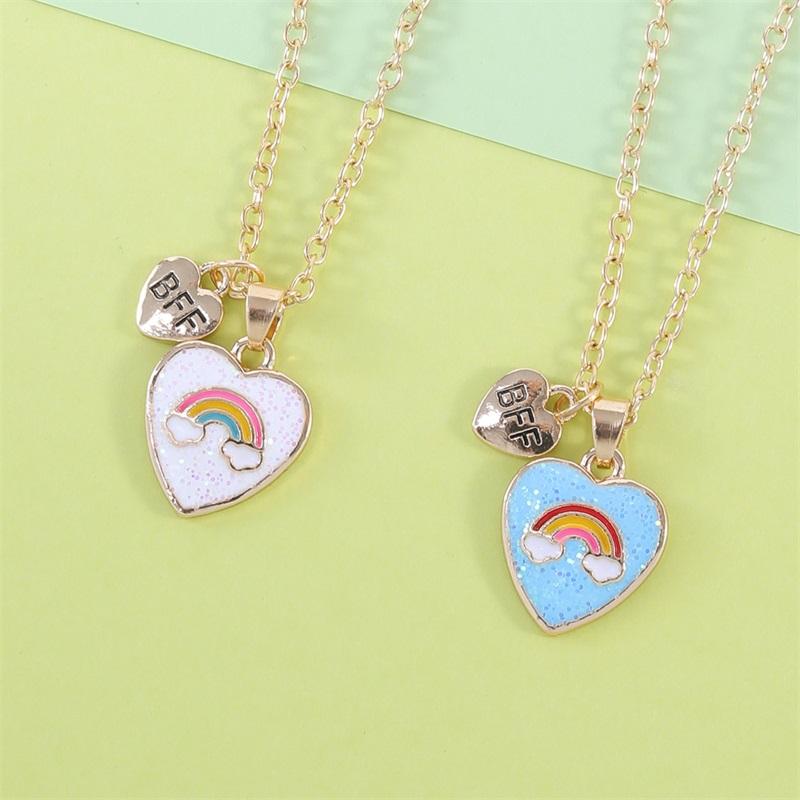 Rainbow Bff Necklace BFF Best Friend Forever Pendant Necklace