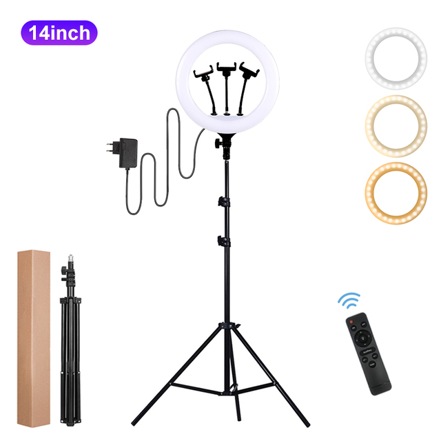 Factory Make up youtube Live Beauty Tiktok Led Ring Light Stand 14inch 36cm Selfie Ring Light with Tripod Stand for Photo-Shoot