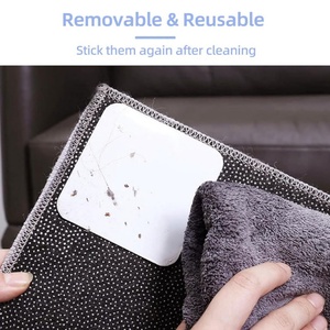 Washable & Reusable Carpet <b>Sticker</b>, 10*10cm White Rug Grippers for Laminate Floor, White Non-Slip Carpet Grippers - Product Image 4
