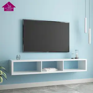 आधुनिक उथले अस्थायी टीवी कंसोल, के तहत के लिए शेल्फ टीवी, मनोरंजन टीवी भंडारण दीवार शेल्फ के लिए कमरे में रहने वाले, 60"