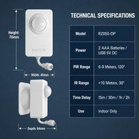 Capteur de détecteur de présence humaine RZ050-DP à double alimentation pour climatiseur, interrupteur de capteur d'air conditionné, économie d'énergie