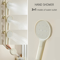 Robinet de douche de salle de bain mural en laiton blanc rond de haute qualité Système de pluie à 3 fonctions avec jet pour villas et hôtels