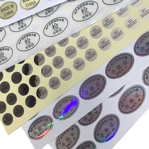 Impression d'autocollants adhésifs transparents holographiques, étiquettes d'autocollants, autocollants personnalisés avec numéro de série, <span class=keywords><strong>logo</strong></span> 3D - Product Image 1
