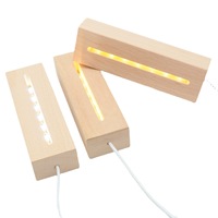 Offre Spéciale 150cm USB piédestal cristal bois acrylique lampes d'art rectangulaire en bois Led Base de lampe pour anniversaire